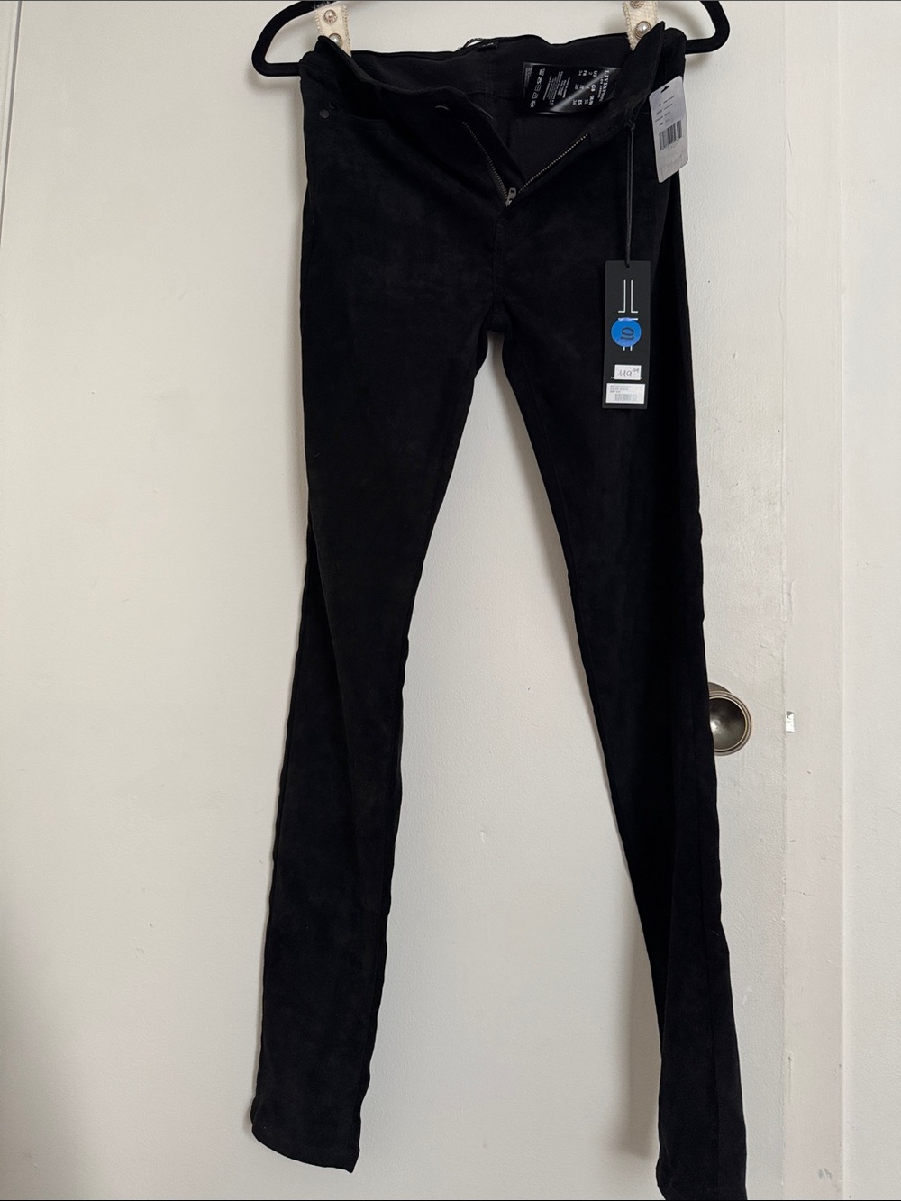 Liverpool Los Angeles Abby Skinny Vegan Suede Black Pants NWT US 2